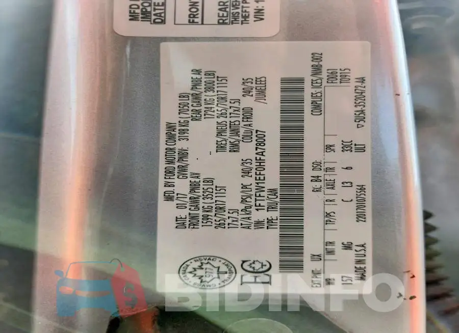 1FTFW1EF0HFA78007 Photo# 12
