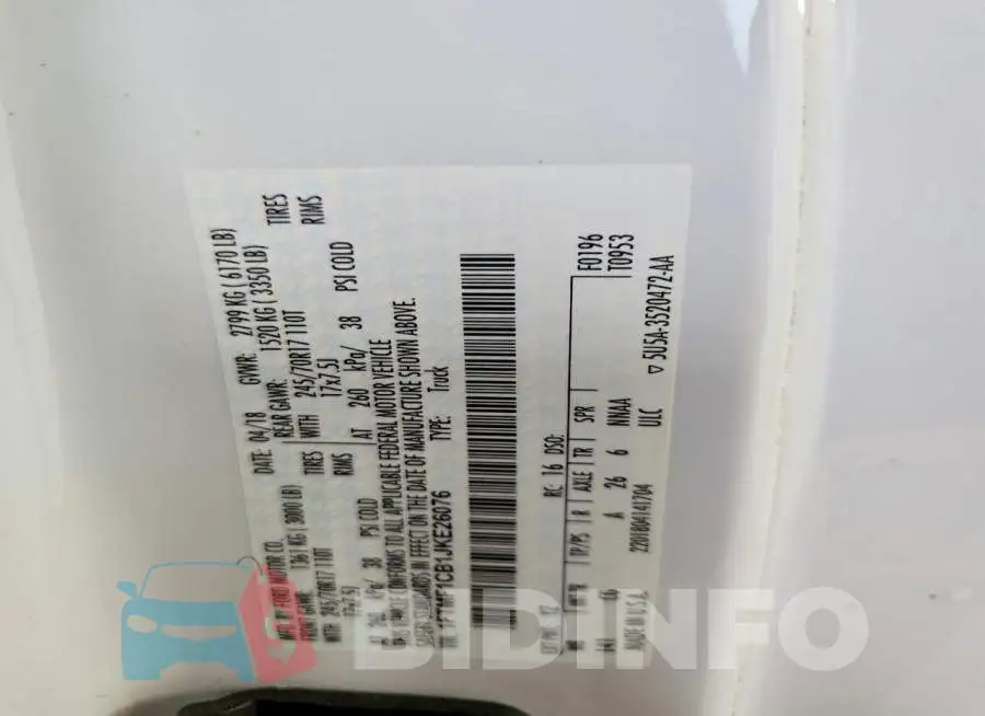1FTMF1CB1JKE26076 Photo# 12