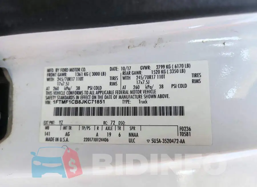 1FTMF1CB8JKC71851 Photo# 13