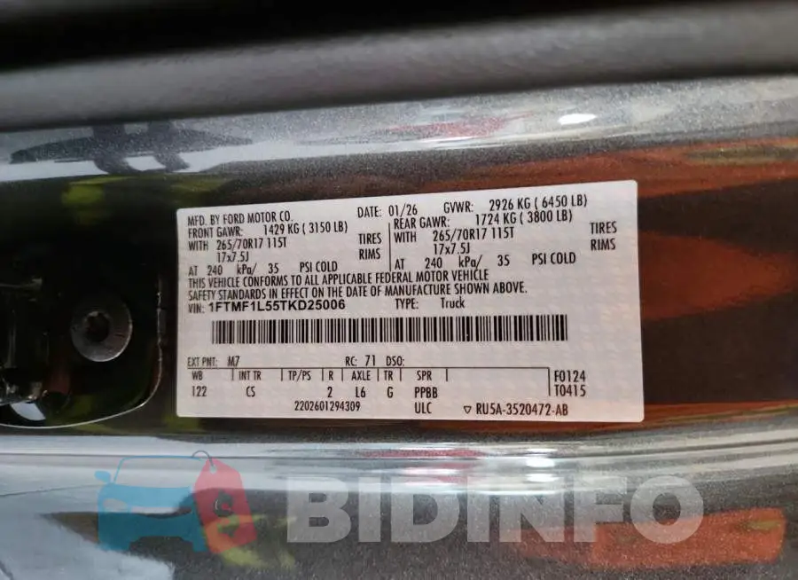 1FTMF1L55TKD25006 Photo# 12