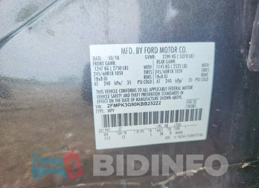 2FMPK3G90KBB25222 Photo# 13