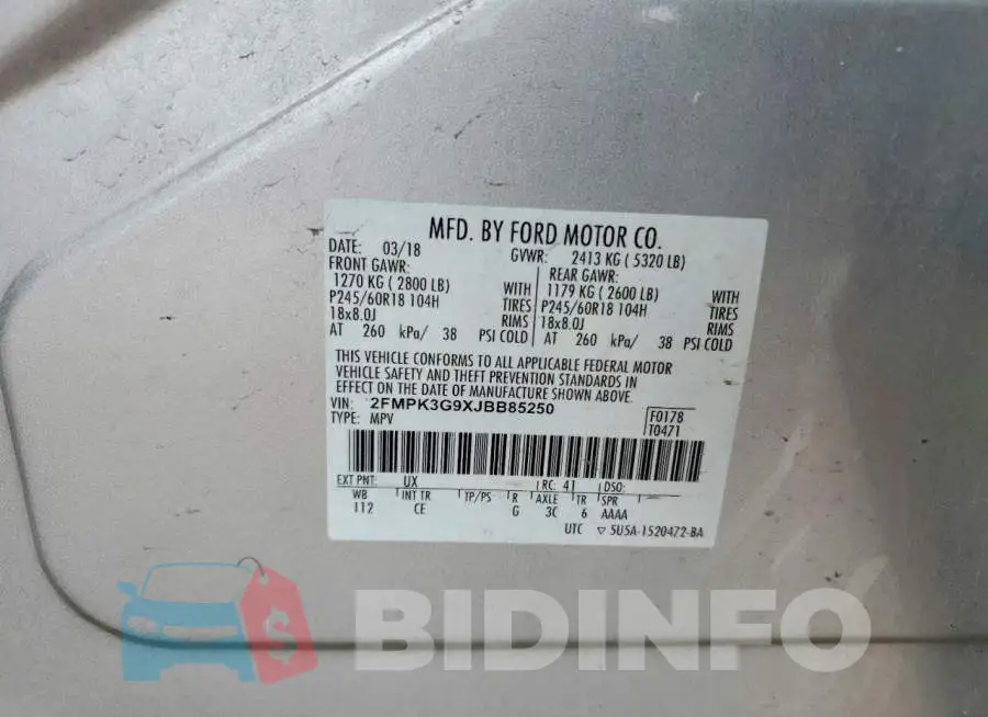 2FMPK3G9XJBB85250 Photo# 12