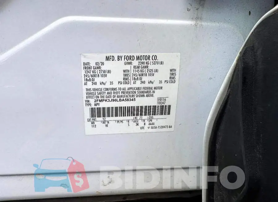 2FMPK3J96LBA58345 Photo# 12