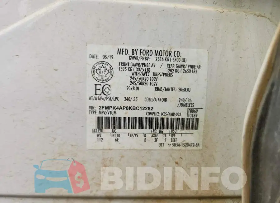 2FMPK4AP8KBC12282 Photo# 13