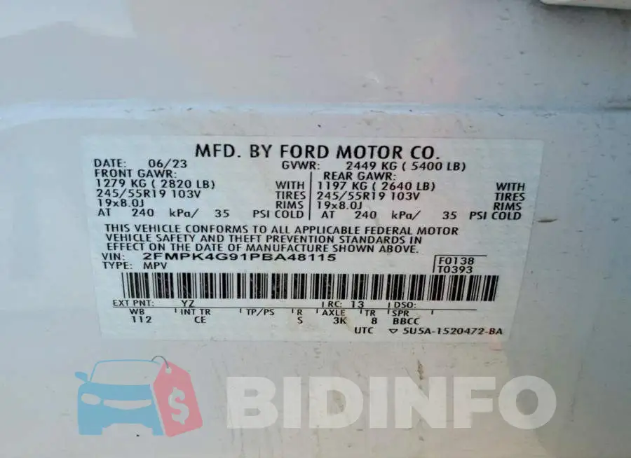2FMPK4G91PBA48115 Photo# 13