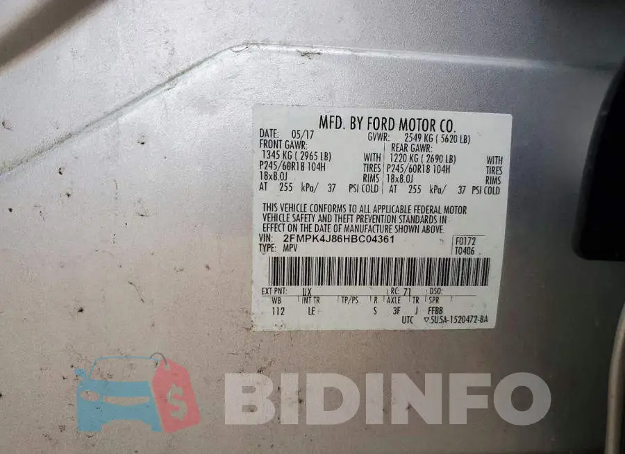 2FMPK4J86HBC04361 Photo# 13