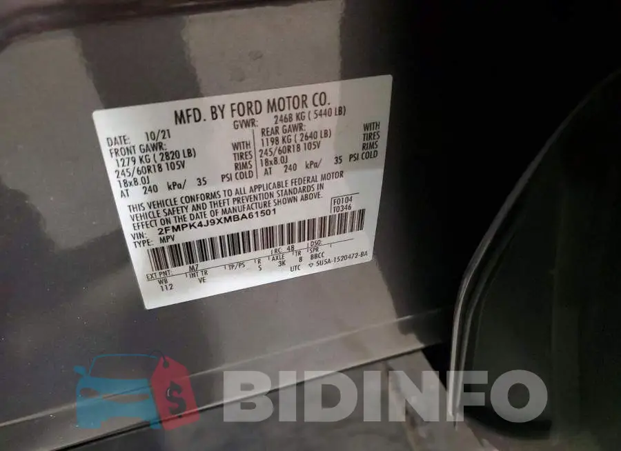 2FMPK4J9XMBA61501 Photo# 13