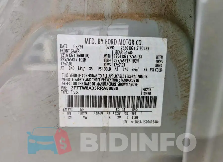 3FTTW8A33RRA88686 Photo# 12