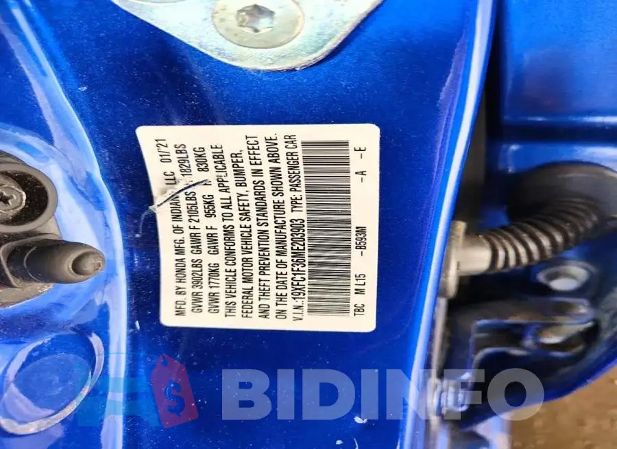 19XFC1F36ME203903 Photo# 13