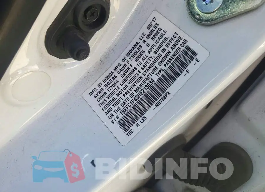 19XFC1F43HE213934 Photo# 12