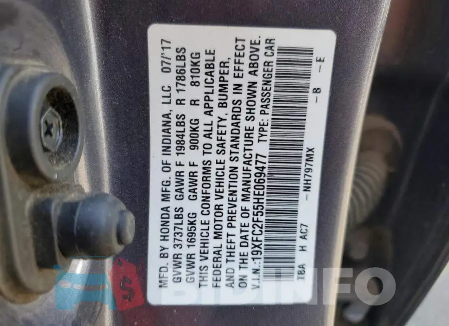 19XFC2F55HE069477 Photo# 12