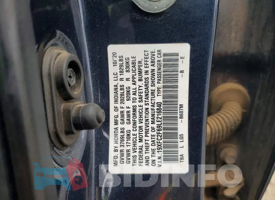 19XFC2F69LE216840 Photo# 12