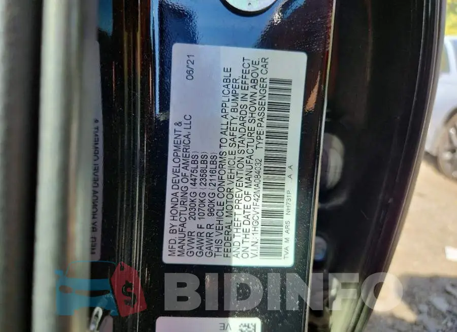 1HGCV1F42MA084032 Photo# 12