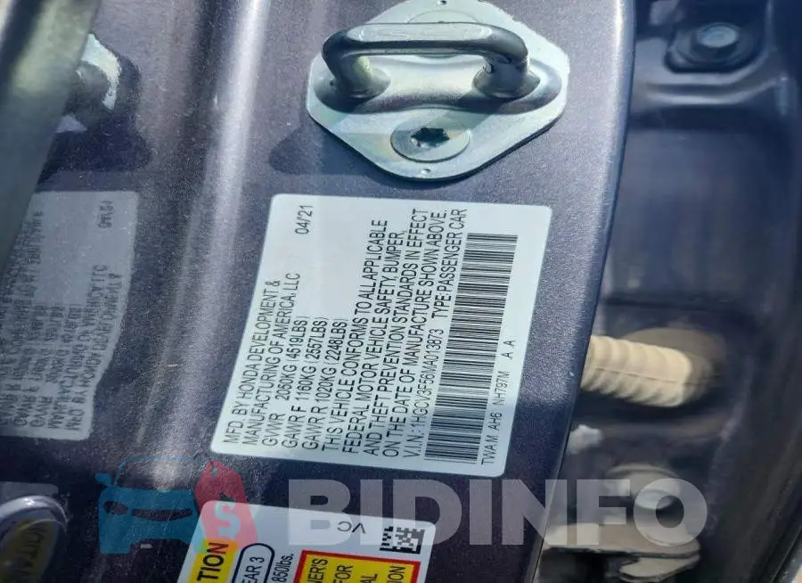 1HGCV3F56MA013873 Photo# 12