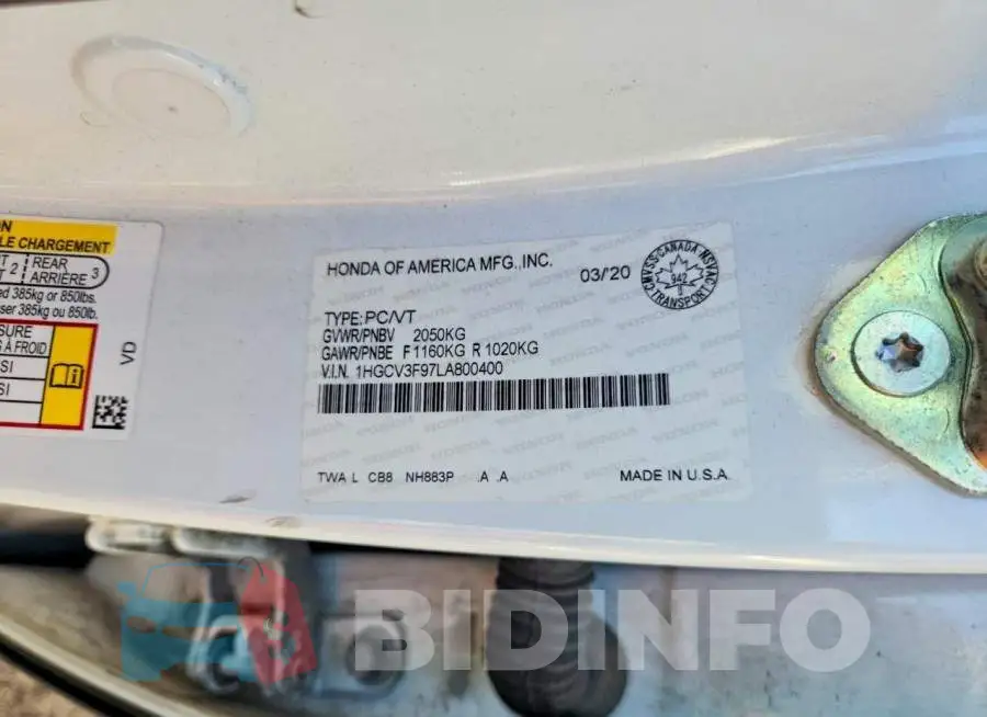 1HGCV3F97LA800400 Photo# 12