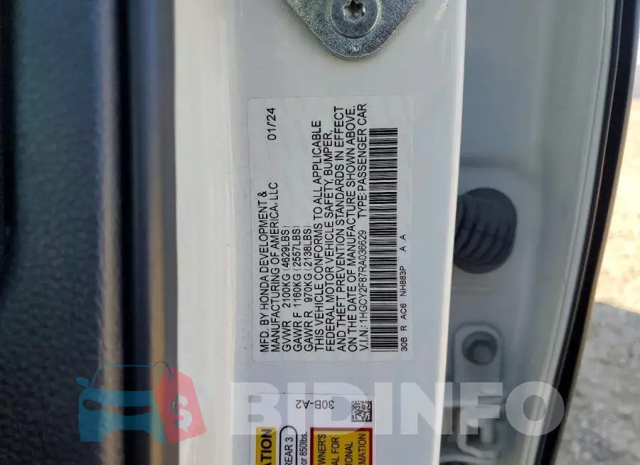 1HGCY2F87RA036629 Photo# 13