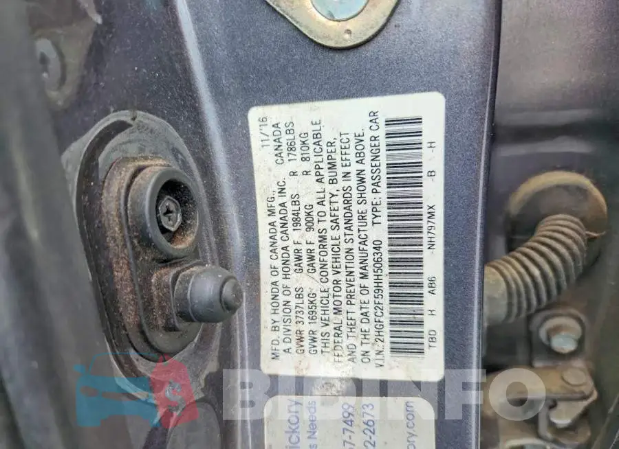 2HGFC2F59HH506340 Photo# 12