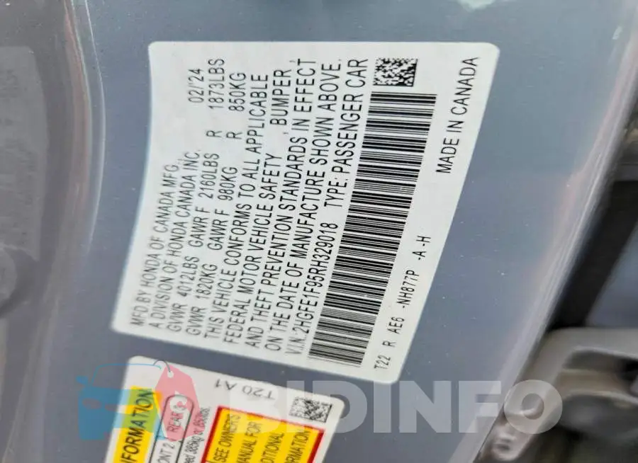 2HGFE1F95RH329018 Photo# 13