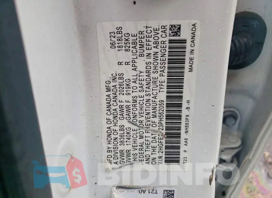 2HGFE2F23PH562059 Photo# 12