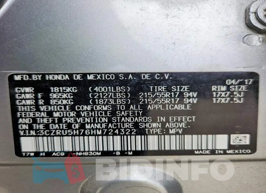 3CZRU5H76HM724322 Photo# 13