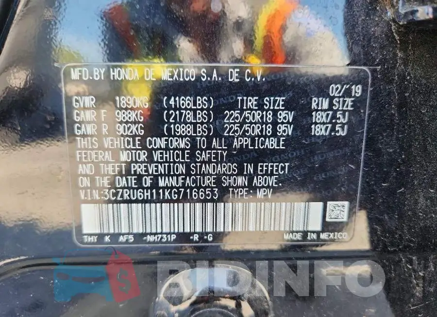 3CZRU6H11KG716653 Photo# 13