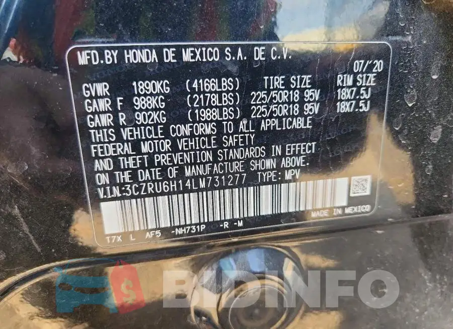 3CZRU6H14LM731277 Photo# 12
