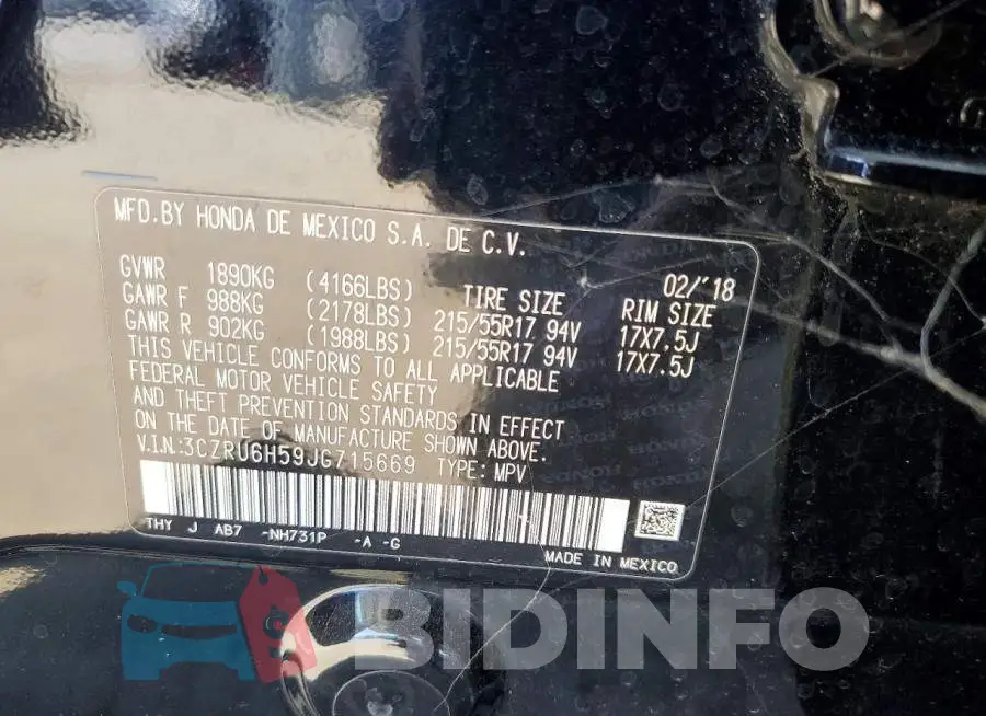 3CZRU6H59JG715669 Photo# 12