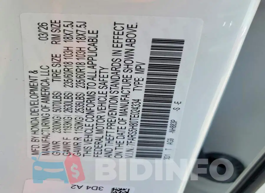 7FARS5H80TE024334 Photo# 12