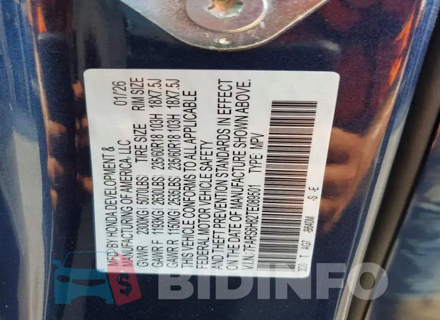 7FARS6H82TE089501 Photo# 13
