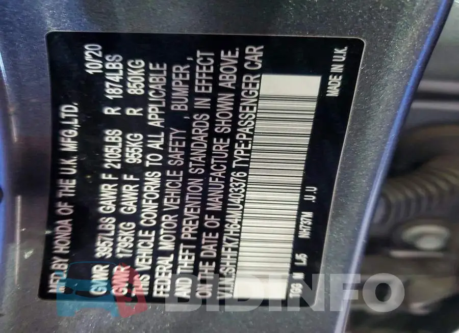 SHHFK7H64MU403376 Photo# 12