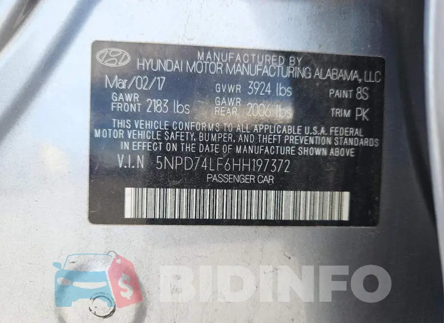 5NPD74LF6HH197372 Photo# 12