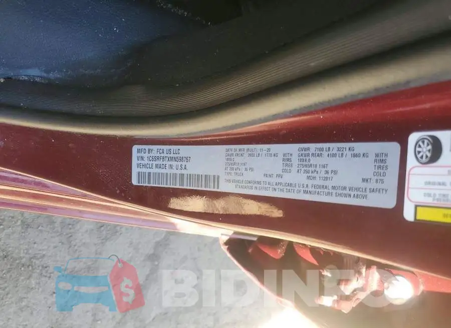 1C6SRFBTXMN598767 Photo# 12