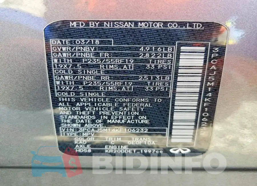 3PCAJ5M14KF106232 Photo# 14