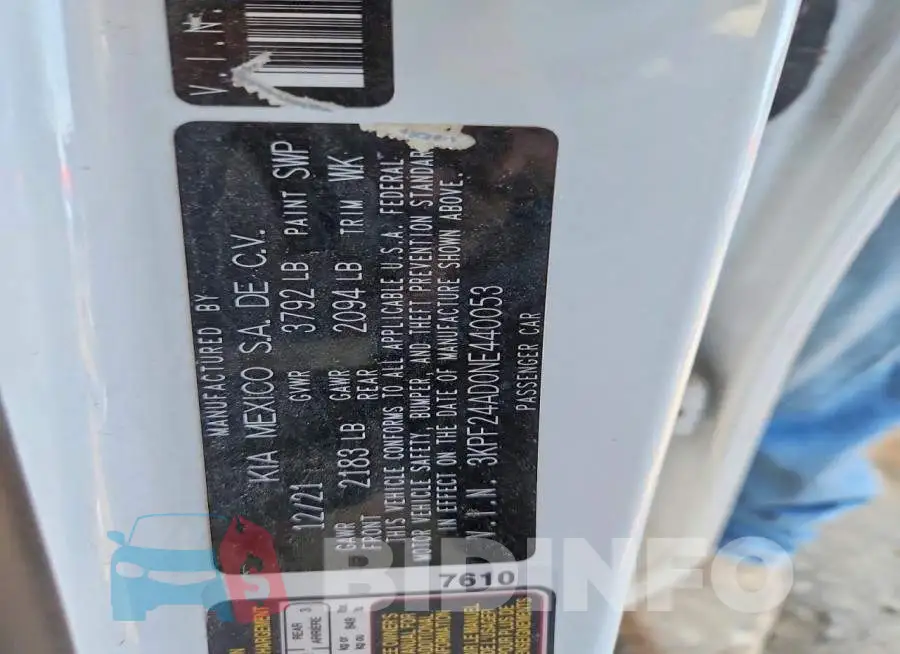 3KPF24AD0NE440053 Photo# 12
