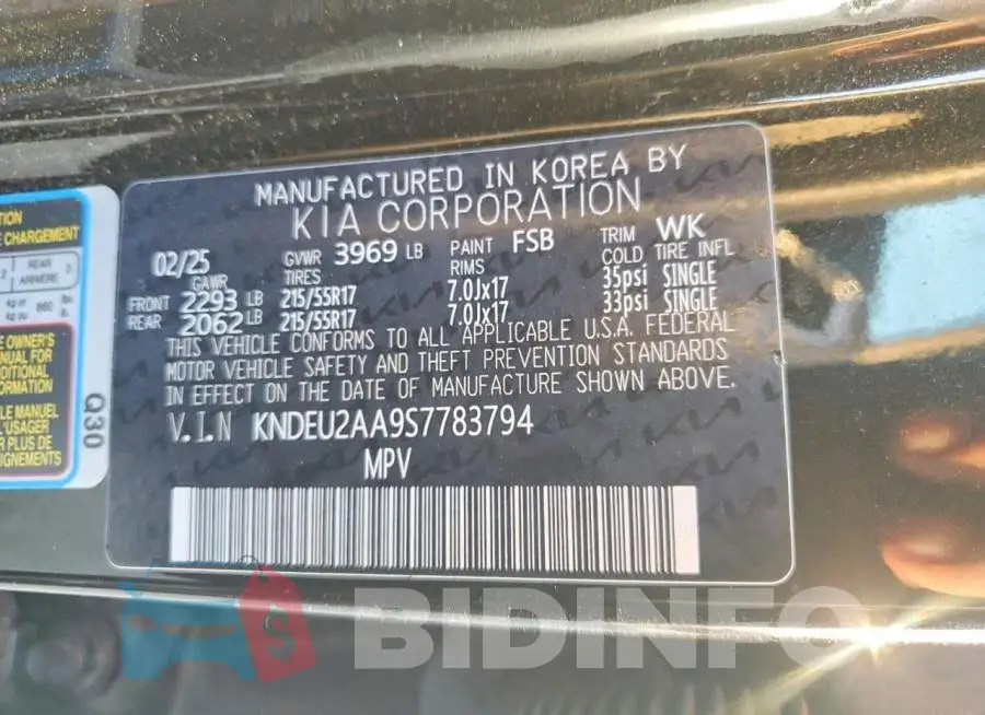 KNDEU2AA9S7783794 Photo# 13