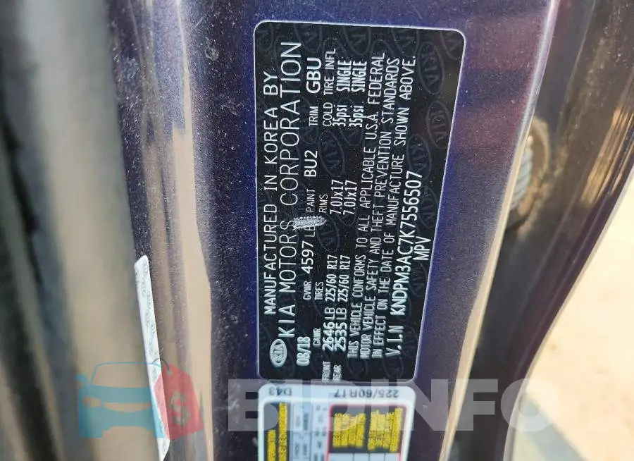 KNDPM3AC7K7556507 Photo# 13