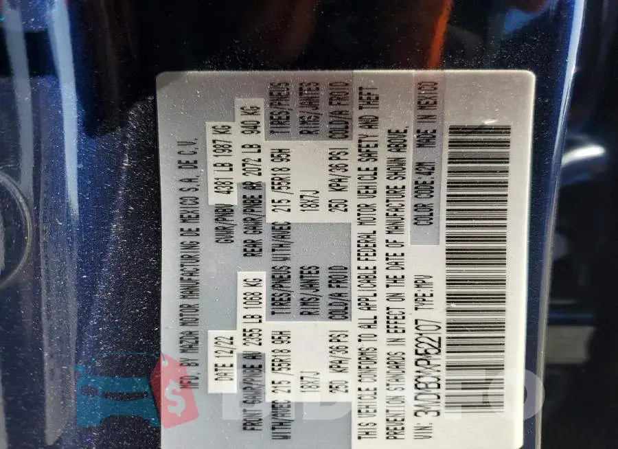 3MVDMBCMXPM522107 Photo# 13