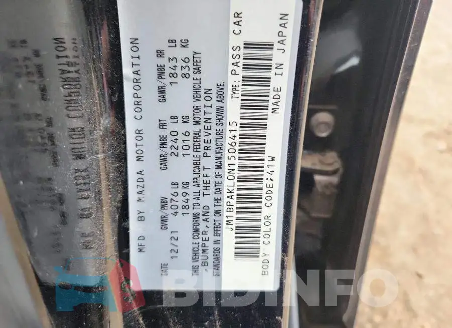 JM1BPAKL0N1506415 Photo# 12