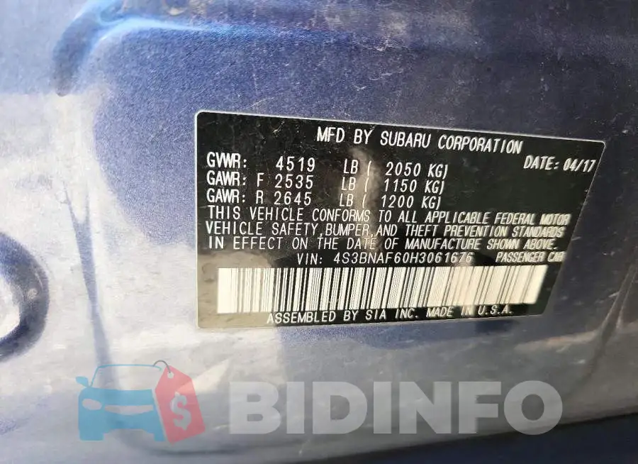 4S3BNAF60H3061676 Photo# 12