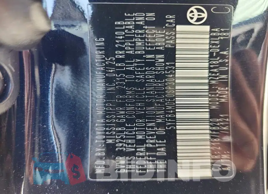 5YFB4MDE0SP304531 Photo# 13
