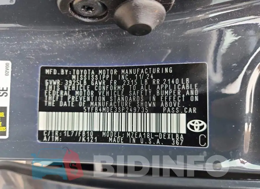 5YFB4MDE3SP249735 Photo# 12