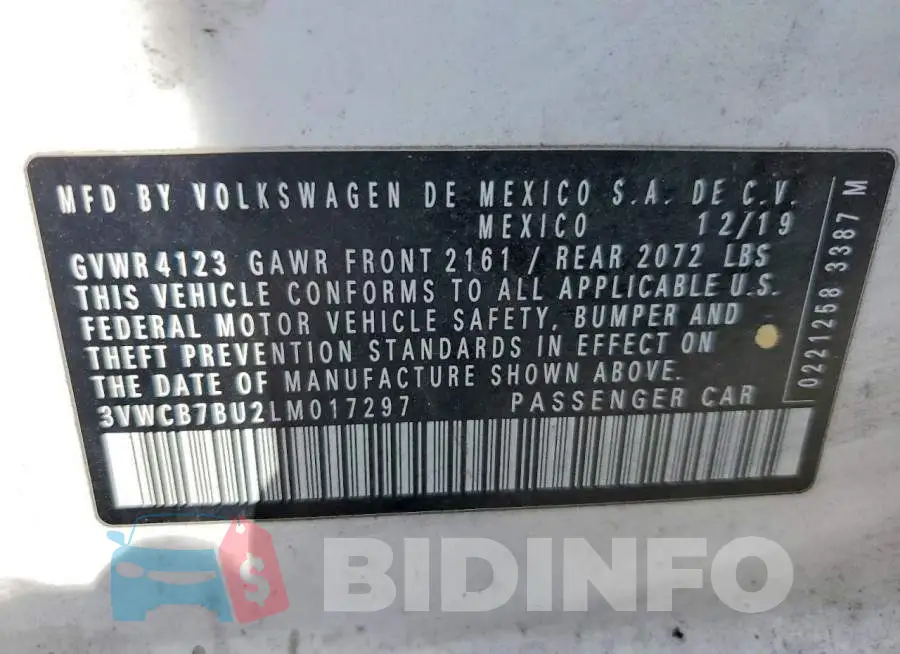 3VWCB7BU2LM017297 Photo# 12