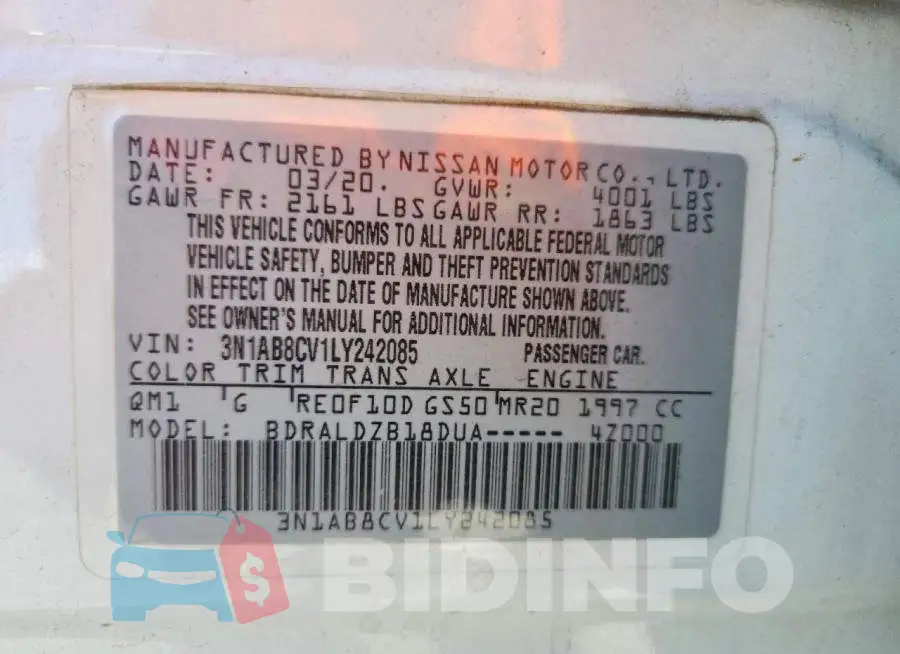 3N1AB8CV1LY242085 Photo# 12