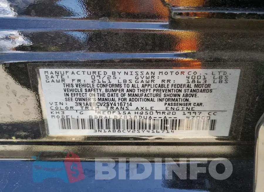 3N1AB8CV2SY416714 Photo# 13