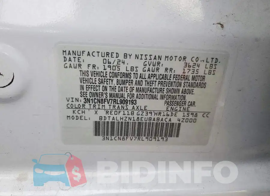 3N1CN8FV7RL909193 Photo# 12