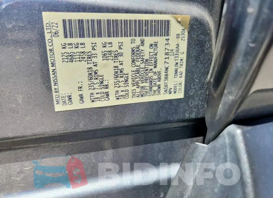 5N1BT3BB4NC718734 Photo# 13
