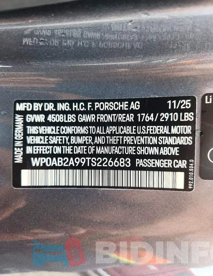 WP0AB2A99TS226683 Photo# 12