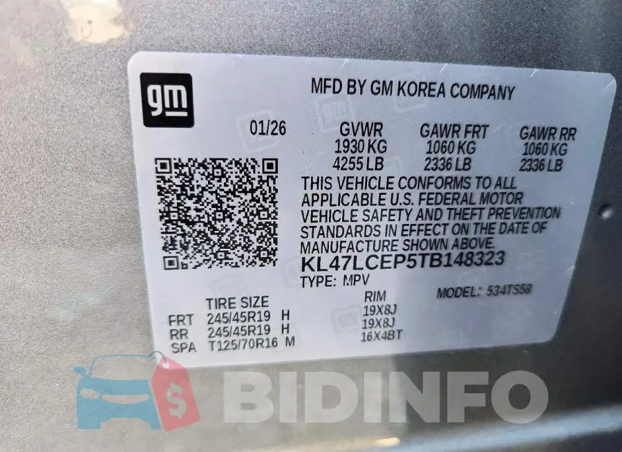 KL47LCEP5TB148323 Photo# 14