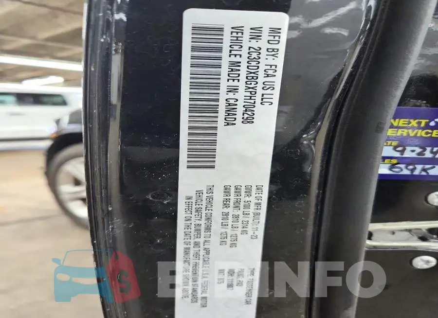 2C3CDXBGXPH704298 Photo# 12