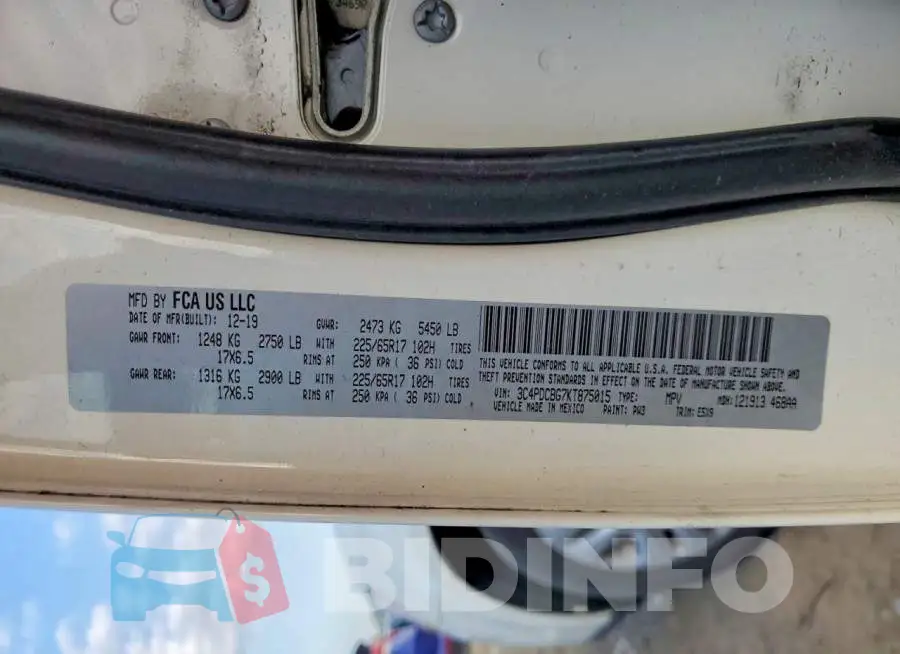 3C4PDCBG7KT875015 Photo# 13